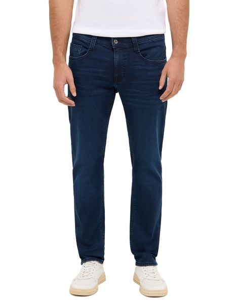 Męskie Spodnie Jeansowe Mustang Style Oregon Slim K Denim Blue 1016322 5000 802. Niebieskie spodnie materiałowe męskie Mustang, bez wzorów, z denimu. Za 379.99 zł.