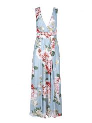 Lisca Sukienka "Hawaii" w kolorze błękitnym ze wzorem rozmiar: M. Niebieskie sukienki damskie Lisca, m, bez wzorów, z tkaniny, bez kołnierzyka, bez ramiączek, maxi. Za 100.75 zł.