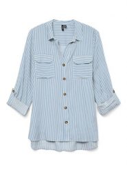 Vero Moda Koszula w kolorze błękitno-białym rozmiar: L. Białe koszule damskie Vero Moda, l, bez wzorów, z wiskozy, klasyczne, bez kołnierzyka, bez ramiączek. Za 87.81 zł.
