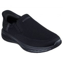 Buty Skechers Slade - Deacon 210887 Bbk czarne. Czarne buty sportowe na co dzień męskie z dzianiny, bez zapięcia. Za 602.82 zł.