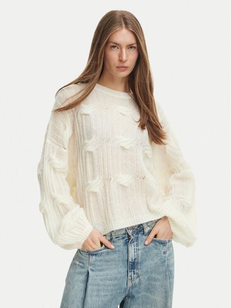 BOSS Sweter 50569870 Kremowy Relaxed Fit. Białe swetry klasyczne damskie Boss, s, z wełny, bez kołnierzyka. Za 999.99 zł.