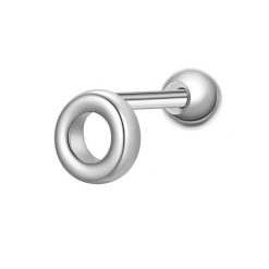 Glanzstücke München Piercing Litera O ze srebra próby 925 w kolorze srebrnym Kolczyki 1 ct Damski. Szare kolczyki damskie Glanzstücke München, srebrne. Za 110.49 zł.