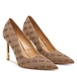Szpilki Guess. Brązowe szpilki Guess, z aplikacjami, bez obcasa. Za 634.99 zł.
