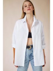 Happiness Istanbul Bluzka w kolorze białym rozmiar: 40. Białe bluzki damskie Happiness Istanbul, bez wzorów, bez kołnierzyka, bez ramiączek. Za 56.99 zł.