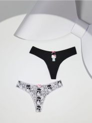 Stringi typu tanga 2 pack Hello Kitty - wielobarwny. Czerwone stringi damskie Sinsay, l, bez wzorów. Za 19.99 zł.