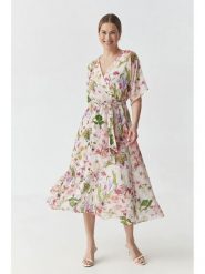 TATUUM Sukienka w kolorze jasnoróżowo-zielonym rozmiar: 38. Różowe sukienki damskie Tatuum, na co dzień, bez wzorów, z tkaniny, bez kołnierzyka, bez ramiączek, midi, proste. Za 248.58 zł.