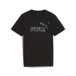 Młodzieżowa koszulka Essentials Camo PUMA Black. Czarna bluzki damskie Puma, m, bez wzorów, eleganckie, bez kołnierzyka, bez ramiączek. Za 89.00 zł.