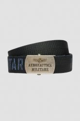 AERONAUTICA MILITARE Granatowy męski pasek Herringbone Ribbon Bel. Niebieskie paski męskie AERONAUTICA MILITARE, bez wzorów. W wyprzedaży za 279.99 zł.
