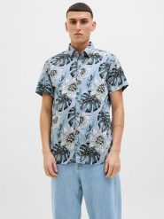 Jack & Jones Koszula - Regular fit - w kolorze błękitnym rozmiar: S. Niebieskie koszule męskie Jack & Jones, s, bez wzorów, z bawełny, bez kołnierzyka, bez ramiączek. Za 57.20 zł.