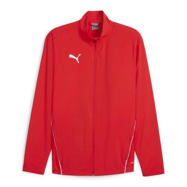 Kurtka prezentacyjna Puma teamGOAL Sideline. Czerwone kurtki męskie Puma, xl, bez wzorów, z materiału, z kapturem. Za 200.29 zł.