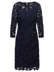 APART Sukienka w kolorze granatowym rozmiar: 36. Niebieskie sukienki damskie Apart, bez wzorów, z koronki, bez kołnierzyka, bez ramiączek, midi. Za 591.45 zł.