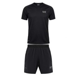 Zestaw koszulka + spodenki EA7 Emporio Armani Ventus7 Travel. Zielone szorty sportowe męskie EA7, l, z elastanu, na fitness i siłownię. Za 379.99 zł.