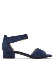 Caprice Sandały 9-28212-42 Granatowy. Niebieskie sandały damskie Caprice, bez wzorów, ze skóry, bez obcasa, na płaskiej podeszwie. Za 190.99 zł.