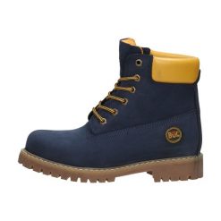 Granatowe skórzane trapery damskie Bulldozer 220655. Niebieskie trapery damskie Sokolski, z nubiku, bez obcasa. Za 299.00 zł.