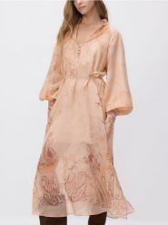 Sukienka z lyocellem - wielobarwny. Sukienki damskie Reserved, l, bez wzorów, z lyocellu, bez kołnierzyka, bez ramiączek. Za 259.99 zł.