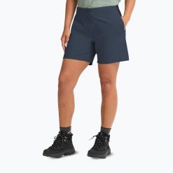 Spodenki trekkingowe damskie Jack Wolfskin Prelight Pulse. Niebieskie szorty damskie Jack Wolfskin, bez wzorów, z materiału. Za 249.99 zł.