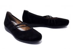 RIEKER L9369-00 black, baleriny damskie. Czarne baleriny damskie Rieker, bez wzorów, bez obcasa. Za 319.90 zł.