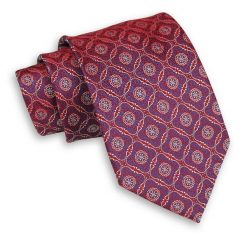 Czerwony Mieniący Męski Krawat -Chattier- 7,5cm, Klasyczny, Szeroki, Elegancki, Wzór Geometryczny. Czerwone krawaty i muchy męskie Chattier, bez wzorów, z tkaniny, eleganckie. Za 49.00 zł.