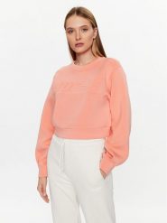 Guess Bluza V3BQ15 K7UW2 Koralowy Regular Fit. Pomarańczowe bluzy bez kaptura damskie Guess, xl, z wiskozy. Za 379.99 zł.