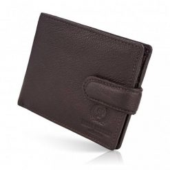 Portfel skórzany PAOLO PERUZZI T-77-BR brązowy. Brązowe portfele męskie Paolo Peruzzi, bez wzorów, z materiału. Za 49.99 zł.