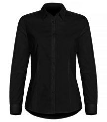 Clique Stretch Shirt L/S Women – koszula stretch z długim rękawem – Black. Czarne koszule damskie CLIQUE, l, bez wzorów, z bawełny, bez kołnierzyka, bez ramiączek. Za 202.18 zł.
