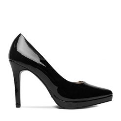 Szpilki DeeZee. Czarne szpilki DeeZee, bez wzorów, bez obcasa. Za 149.99 zł.