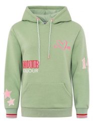 Zwillingsherz Bluza "Bonjour ZH" w kolorze zielonym rozmiar: L/XL. Zielone bluzy z kapturem damskie Zwillingsherz, l. Za 161.82 zł.