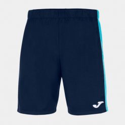 Spodenki do piłki nożnej męskie Joma Maxi. Niebieskie szorty męskie Joma, z materiału, bez kołnierzyka. Za 49.40 zł.