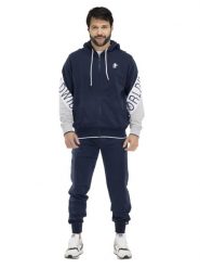 Bluza z kaptur na co dzień na siłownię. Czarne bluzy sportowe męskie LEONE 1947 APPAREL, bez wzorów, z dresówki, bez kołnierzyka, bez ramiączek. Za 147.31 zł.