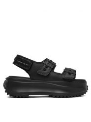 Converse Sandały A20645C Czarny. Czarne sandały damskie Converse, bez wzorów, z materiału, bez obcasa, na płaskiej podeszwie. Za 449.99 zł.