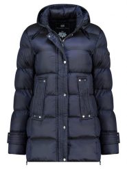 Geographical Norway Kurtka zimowa "Dolidia" w kolorze granatowym rozmiar: XXL. Niebieskie kurtki damskie Geographical Norway, na zimę, xxl, bez wzorów, z puchu, bez kaptura. Za 292.89 zł.