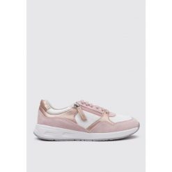 Tenisówki Geox Model D Blumya B Kolor Rose. Czerwone trampki i tenisówki damskie Geox, bez wzorów, ze skóry. Za 406.99 zł.