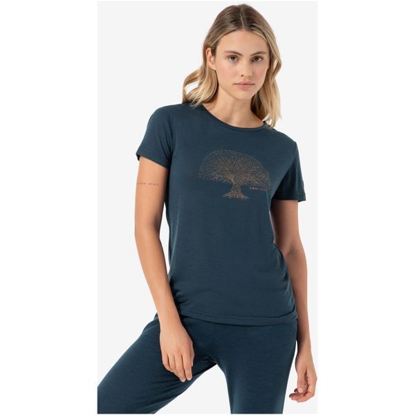 Koszulka z krótkim rękawkiem damska SUPER.NATURAL Tree Of Knowledge Tee. Niebieskie bluzki sportowe damskie Super.natural, s, bez kołnierzyka, bez ramiączek. Za 249.99 zł.
