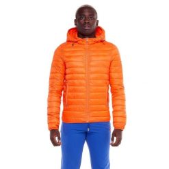 Męska kurtka z kapturem i zamkiem Basic. Brązowe kurtki męskie LEONE 1947 APPAREL, l, bez wzorów, z tkaniny, sportowe, z kapturem. Za 492.57 zł.