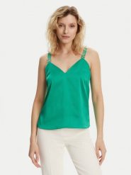 Morgan Top 242-OLAFI Zielony Slim Fit. Zielone topy damskie Morgan, bez wzorów, z syntetyku, bez kołnierzyka. Za 119.99 zł.