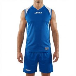 Zestaw piłkarski Detroit niebiesko-biały. Białe szorty męskie Legea, xl, z materiału, na fitness i siłownię. Za 80.00 zł.
