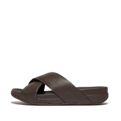 Skórzane sandały FitFlop Surfer. Czarne sandały męskie FIT FLOP, z materiału, bez zapięcia. Za 524.50 zł.