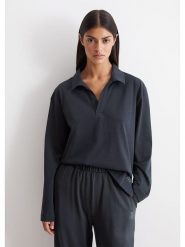 Marc O´Polo Bodywear Koszulka w kolorze antracytowym rozmiar: S. Czarne bluzki damskie s, bez wzorów, z bawełny, bez kołnierzyka, bez ramiączek. Za 140.86 zł.