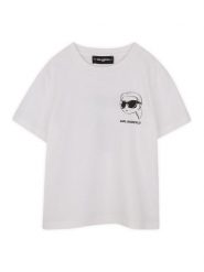 Karl Lagerfeld Kids T-Shirt Z31103 S Biały Regular Fit. Białe t-shirty chłopięce Karl Lagerfeld Kids, bez wzorów, z bawełny, bez ramiączek. Za 249.99 zł.
