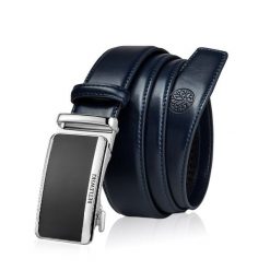 Skórzany pasek męski BETLEWSKI Granatowy 135. Niebieskie paski męskie Betlewski, bez wzorów, ze skóry. Za 99.00 zł.