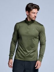 Bluza narciarska - Męska - Arctic 2.0 - Olive Green. Zielone bluzy bez kaptura męskie POEDERBAAS, m, z elastanu. Za 177.72 zł.