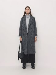 Płaszcz z wełną - ciemnoszary. Szare płaszcze damskie Reserved, l, bez wzorów, z tkaniny. W wyprzedaży za 239.99 zł.