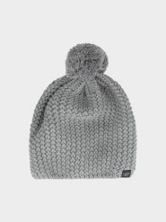 4F Czapka zimowa z pomponem męska - szara M. Szare czapki męskie 4f, na zimę, bez wzorów, z materiału, sportowe. W wyprzedaży za 39.99 zł.
