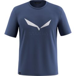 T-shirt Salewa Solid Dry. Niebieskie t-shirty męskie Salewa, xl, bez wzorów, z bawełny, bez kołnierzyka. Za 128.73 zł.