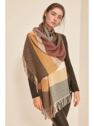 Lucky Bees Szal w kolorze beżowo-jasnobrązowym - 180 x 50 cm rozmiar: onesize. Brązowe szaliki i kominy damskie Lucky Bees, bez wzorów, z materiału. Za 109.00 zł.
