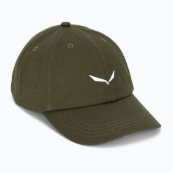 SALEWA Czapka z daszkiem Eagle Logo CAP dark olive. Czerwone czapki męskie Salewa, bez wzorów, z bawełny. Za 224.00 zł.