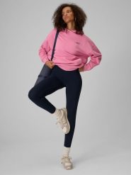 4F Legginsy dzianinowe damskie - granatowe L. Niebieskie legginsy damskie 4f, l, bez wzorów, z dzianiny. Za 129.99 zł.