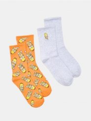 Skarpetki z bawełną 2 pack The Simpsons - wielobarwny. Skarpetki męskie Sinsay, bez wzorów, z bawełny. Za 15.99 zł.