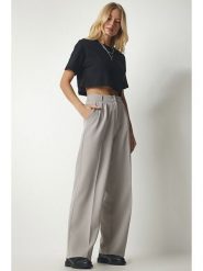Happiness Istanbul Spodnie w kolorze szarym rozmiar: 36. Szare spodnie materiałowe damskie Happiness Istanbul, bez wzorów, z materiału. Za 78.99 zł.