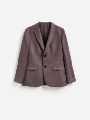 Marynarka regular fit - brązowy. Brązowe marynarki męskie Reserved, bez wzorów, z tkaniny. Za 359.99 zł.
